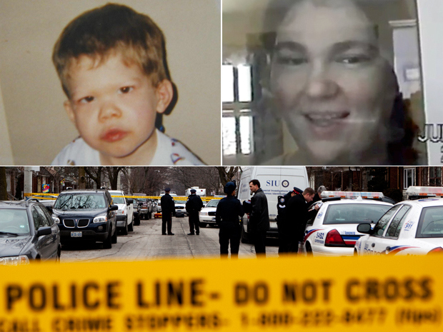 Clockwise from top left: Jeffrey Baldwin, Ashley Smith, the scene where Toronto police shot Michael Eligon dead.