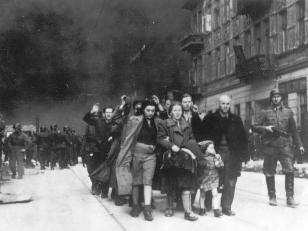 In this 1943 file photo, a group of Polish Jews are led away for deportation by German SS soldiers during the destruction of the Warsaw Ghetto by  German troops after an uprising in the Jewish quarter.