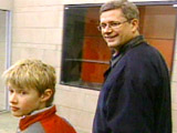 Prime Minister Harper takes his son to hockey practice.