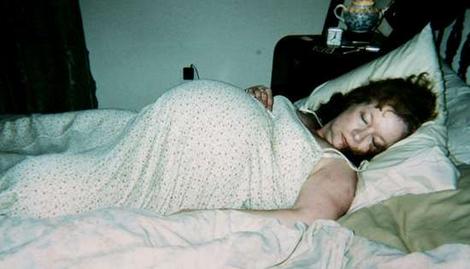 Balloon burst ... Sarah Everson shows off her "pregnancy".